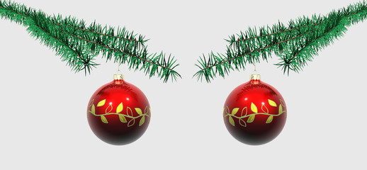 Tannenzweig mit Christbaumkugel