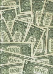 wall of dollar banknotes