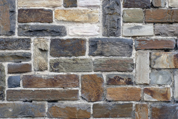 Old stone and brickwall from Germany near River Rhine