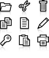 Document black contour web icons V2