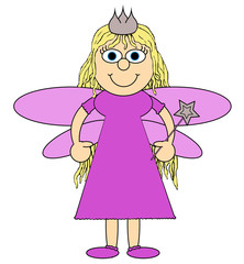 Fairy Princess Cartoon - Isolated On White