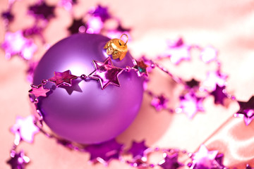 holiday series: lilac christmas ball and starshaped garland