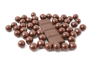 brown chocolate isolated on white