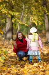 Happy family in park