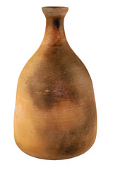 Terracotta brown age-old clay vessel close up