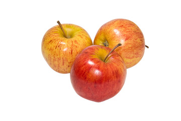 Juicy, ripe apples isolated on a white background