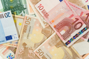 Pile of euro bills