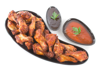 Chicken Wing Niblettes isolated over white background.