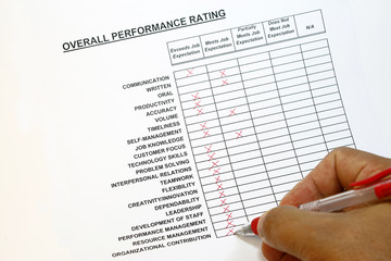 Obraz premium Overall performance rating concept
