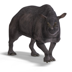 Obraz premium Dinosaur Brontotherium With Clipping Path over white