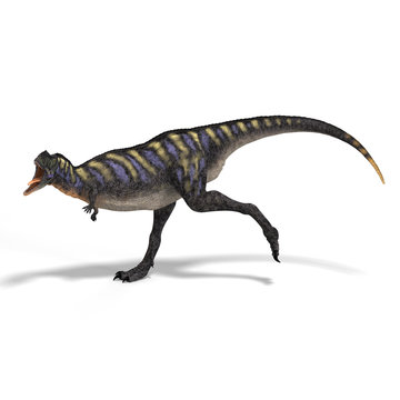 Dinosaur Aucasaurus with clipping path over white