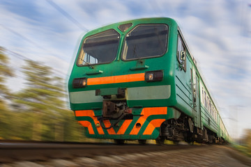 fast moving passenger train