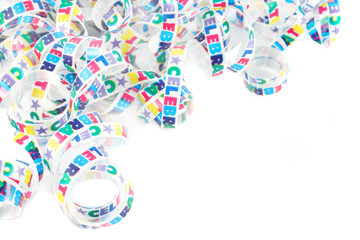 colorful celebration ribbon frame or border