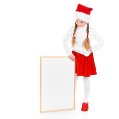 Young girl with christmas cap