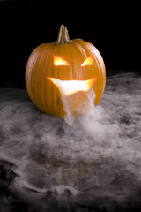 Jack-o-Lantern with mist pouring from it's mouth