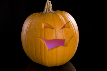 Jack-o-Lantern with an internal pink glow