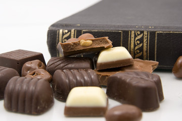 delicious chocolate close up isolated over white