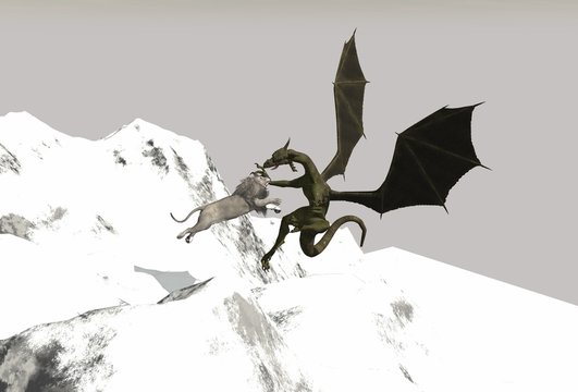 dragon vs white lion perfect for photoshop project