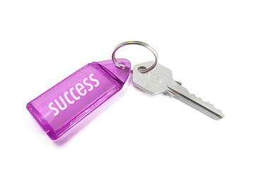 Key Ring with Success on Isolated White Background