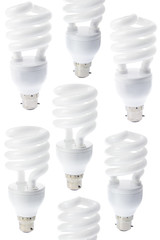 Fluorescent Light Bulbs on White Background