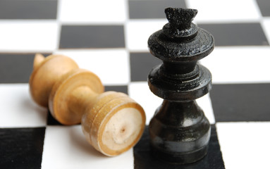 chessmen on a chessboard