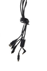 the knotted electric kable isolated on a white