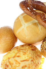 Bread rolls isolated on a white background.