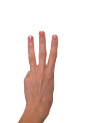 Obraz premium The figure Three shown by fingers