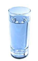glass of water over white background