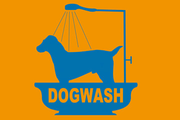 Hund unter der Dusche