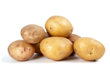 Some potatoes isolated on the white background