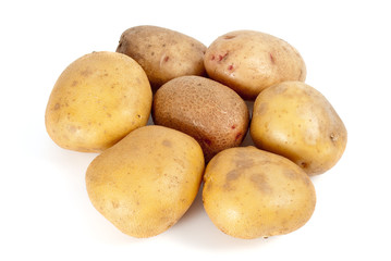 Some potatoes isolated on the white background