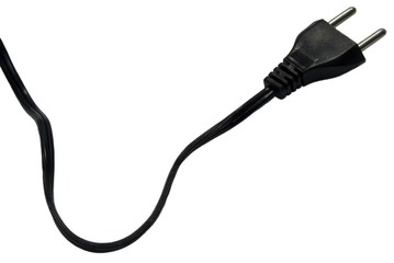 Plug of electricity on power cord isolated on white background