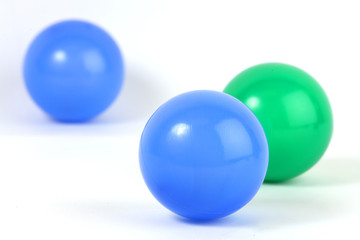 isolated plastic balls with white background