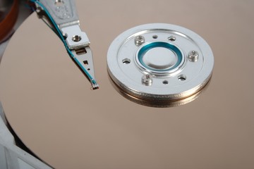 Hard disk internal detail.