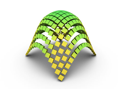 Green 3D chart