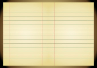 Naklejka premium Editable vector background - old yellow notebook