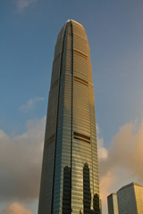 IFC building in Hong Kong at Dusk