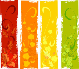 a set of grungy autumn banners