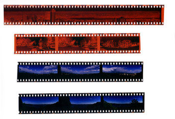 Film strips with panoramic images