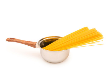Spaghetti pot isolated on the white background