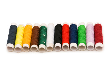 Thread spools isolated on the white background