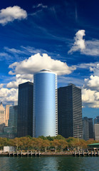 Fototapeta premium The high-rise office buildings in downtown Manhattan