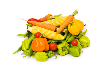 Various vegetables isolated on the white background