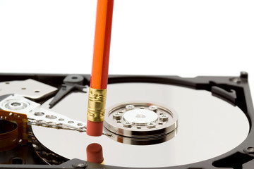 open hard disk drive studio isolated