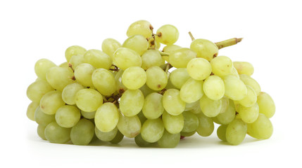 isolated bunch of green grapes on a white background