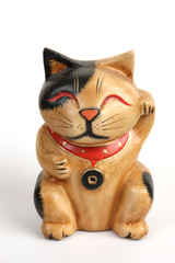 wooden cat used in China and south east asia for good luck