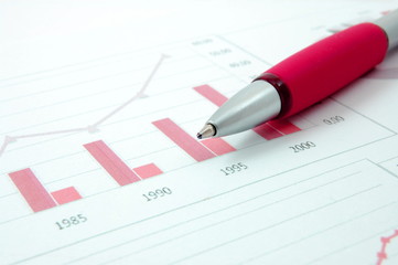 business chart showing financial success and economic growth