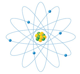 illustration of science element showing atoms