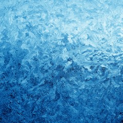 Frosty pattern on window in winter season